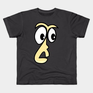 Shocked Funny Face Cartoon Emoji Kids T-Shirt